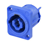 Neutrik NAC3MPXXA, lockable powerCon chassis, blue, 16A / 250VAC, for power-in