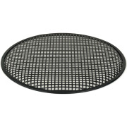 TLHP grille for 18-inch speaker, external diameter 466 mm, thick steel, black finish, square holes 8x8 mm, peripheral rubber flange