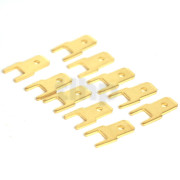 Set of 10 gold-plated 4.8 mm male flat connectors, for 4.8 mm Fast-on terminals