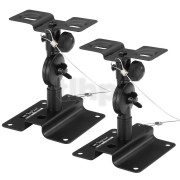 Pair of universal supports, black lacquered, 8kg max / support