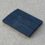 Set of 12 black rubber feet 10 x 10 x 3.5 mm, self-adhesive