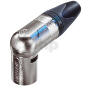 Neutrik NC3MRX, 3 pole right angle male XLR cable connector, nickel housing, silver contacts