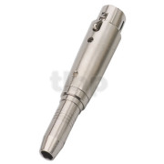 XLR female to 6.3 mm female stereo Jack adapter, 3 poles, nickel metal body, gold-plated contacts