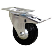 Guitel castor, 100 mm size, swivel with brake type with polypropylene black tyre