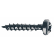 Set of 24 wood screws, 4 x 20 mm, black, crowned head