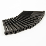Set of 16 black steel screw, M4 diameter, 40 mm lenght, cylindrical head
