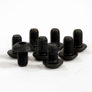 Set of 8 black steel screw, M5 diameter, 8 mm lenght, pan head