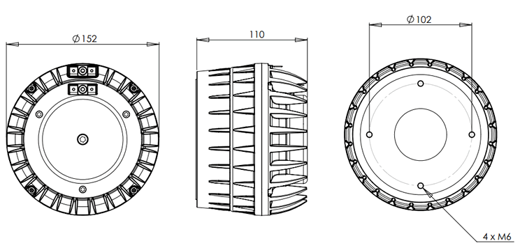 drawing & mounting du coaxial compression driver B&C Speakers Compression driver coaxial B&C DCX462, 8+8 ohm, 2.0-inch exit