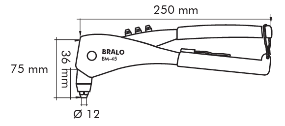 Riveteuse manuelle 250 mm, BRALO BM-45