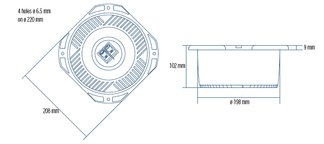Image Drawing & Mounting speakers kit RCF Pack RCF MR8N301 speaker with RCF H6000 horn
