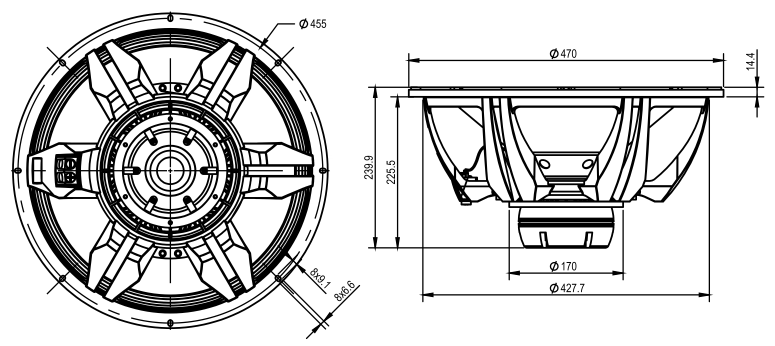 Speaker SB Audience NERO-18OBN500D, 8 ohm, 18 inch