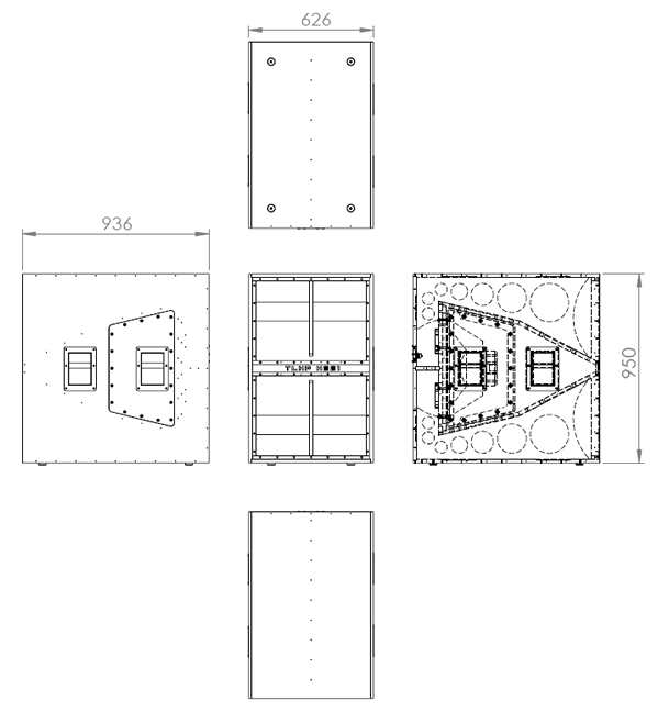 Image Drawing & Mounting subwoofer kit TLHP Subwoofer kit TLHP H221 with cabinet kit and speaker